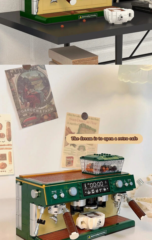e291a08eb012851a HUIQIBAO 928PCS MOC Coffee Machine Model Micro Building Blocks Mini Diamond City Friend Bricks Set Children Toys Kids Girl Game