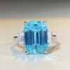 e298f7023599b424 Wong Rain Luxury 925 Sterling Silver Emerald Cut 10CT Aquamarine Lab Sapphire Gemstone Wedding Engagement Jewelry Ring Wholesale