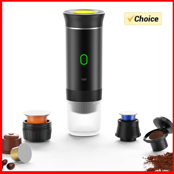 e2a394feb3f961de 3 in 1 Portable hine Wireless Electric Espresso for Capsule Powder Travel Camping Coffee Maker