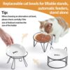 e2b1e1c927b23369 Cat Bowls, Elevated Cat Bowl, Raised Ceramic Cat Dish with Metal Stand, Pet Water or Food Feeding Station for Indoor Cats, Kitten, Puppies and Small Dogs(2 Pack)