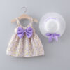 e2b2ce74c3f486ef 2pcs/Set Baby Girl Summer Fashion Dresses Floral Sling Children Clothing Sweet Cute Kids Sleeveless Dress 0-3 Years Old Toddlert