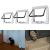 e2b72e4654d69fd1 With 4 Way Lock Security Flap Door For Dog Kitten Cat Puppy Safety Gate Small Pet Supplies ABS Plastic