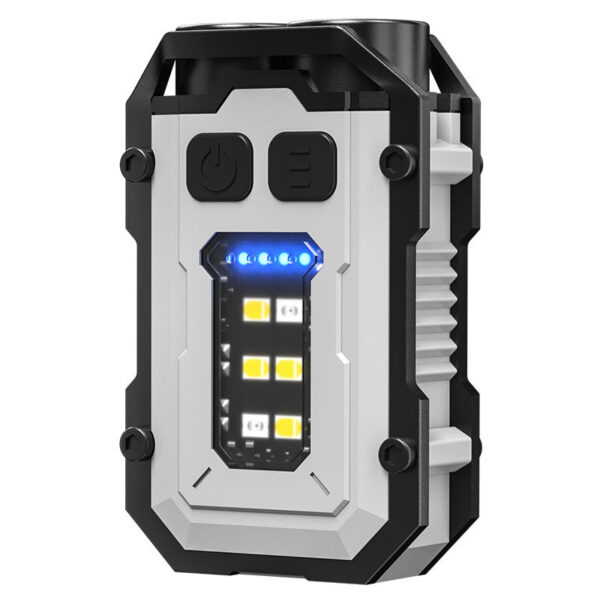 e2f726a0061c9746 LED High Bright Flashlight Portable Mini Keychain Dual Light Source Outdoor Camping Fishing Multi-function Tool Torch Lamp