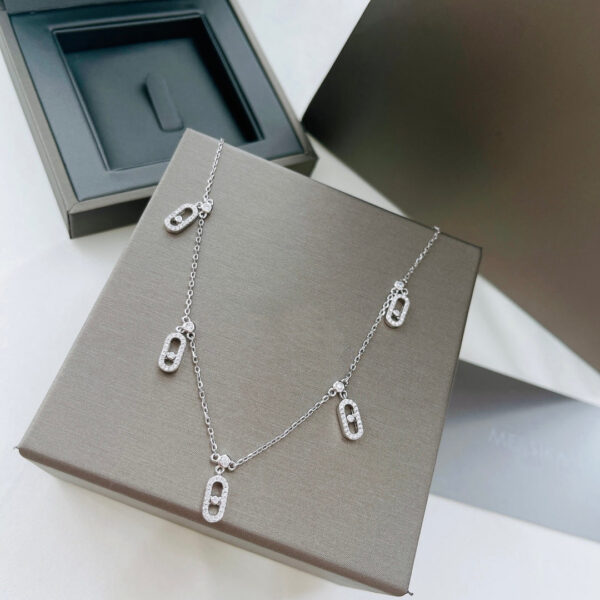 e2fb862ee26beeba 100% sier 2022 new full sliding diamond women's necklace pure hand welding awesome craftsmanship. wedding gift