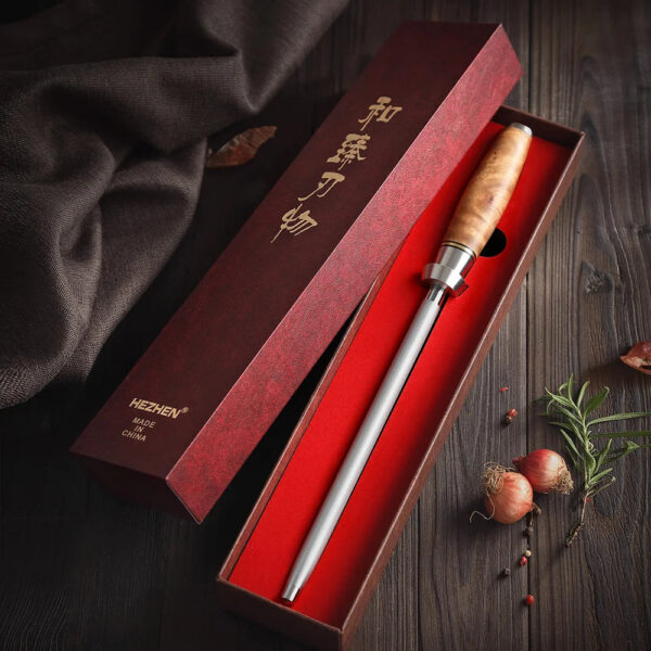 e30494b8ae2df78d HEZHEN Sharpener Rod Knife Sharpener High-carbon Steel Emery Kitchen tool Long Lasting Sharpness Kitchen Accessories