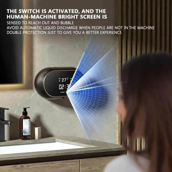 e320347b4366d70e Auto Soap Induction Liquid Automatic Dispenser Foam hine USB Temperature Display Wall Mount Hand Sanitizer