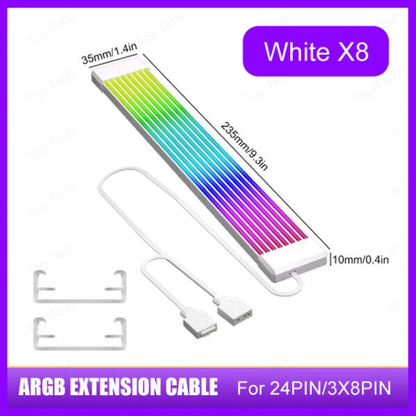 e330a4484e89ac91 5V 3Pin ARGB Sync PC 8/24PIN Motherboard Power Extension Flexible LED Strip Light DIY Kit Video Card 8Pin 6PIN Cable