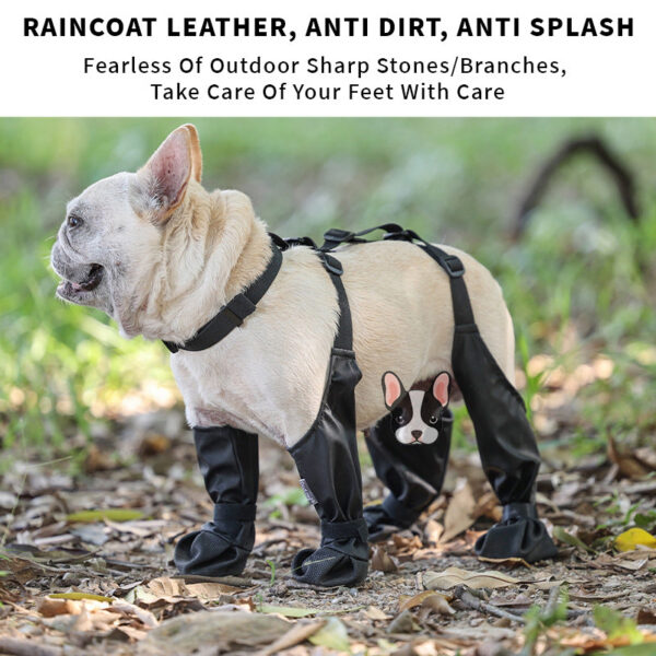 e33b3697faeaa214 1set Waterproof Boots Small Puppy Medium Large Dogs Pet Booties Anti-Slip Dog Shoes Rain Snow