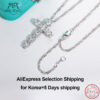 e33d463c467b3119 AnuJewel 4MM 2.1 Carat D Color Moissanite Diamond Cross Pendant Necklace Sterling Sier Gold Plated Customs Jewelry