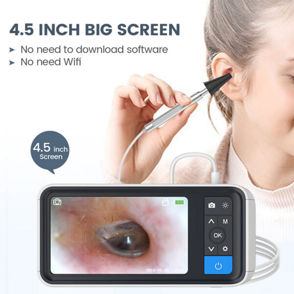 e3459dc1fe63a207 Digital Otoscope 4.5 Inches 1080P 3.9mm Camera 6 LED Lights Ear Wax Removal Tool with 32GB Card For Child Adults