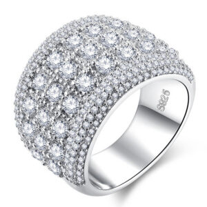 e3556a406c8ca196 Micro Pave Lab Diamond Ring Sterling sier Engagement Wedding Band Rings for Women Bridal Birthday Party Jewelry Gift