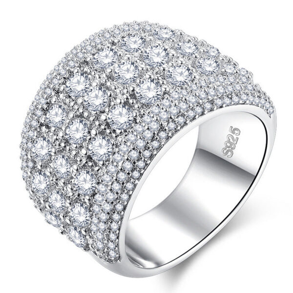 Micro Pave Lab Diamond Ring Sterling sier Engagement Wedding Band Rings for Women Bridal Birthday Party Jewelry Gift