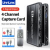 e356edf273cc768e Unnk 4K Video Capture Card 1080P 60fps to USB 3.0 Camera Grabber Recording 4 HDMI Channel Input for Live Streaming