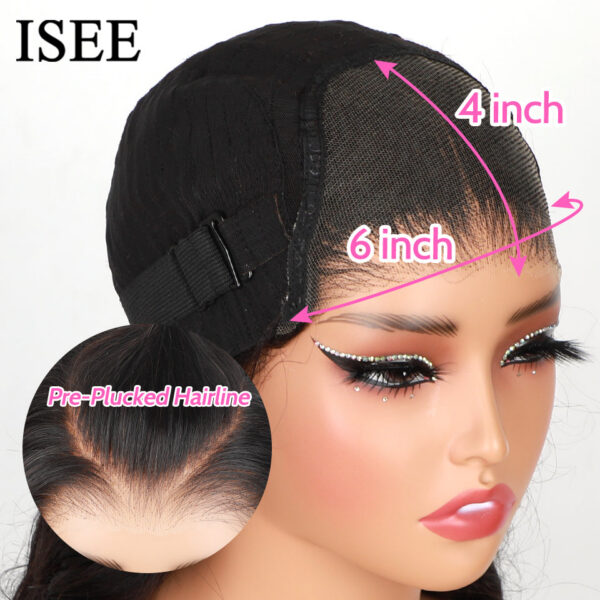 e35db7d42c13cefb ISEE HAIR Wear And Glueless Hair Wig HD Straight Short Bob 6x4 Lace Frontal Pre Plucked Human Wigs Ready To Go