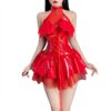 mzenuop Cosplay For Women Cute Anime Lingerie Strap-On Bat Imp See-Through Skirt Set Black