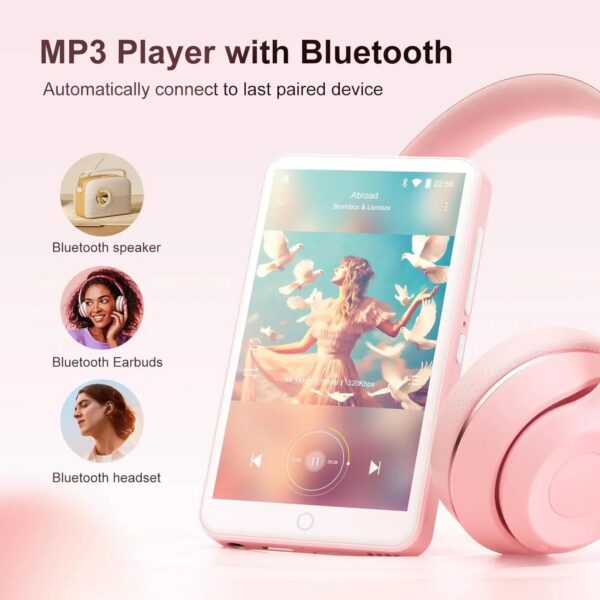 e368f3bdfd75f805 80GB MP3 Player Android 9.0 with Bluetooth and WiFi, 4.0-inch touchscreen with speakers, FM radio, eBooks, capacity up to 512GB