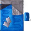 e37a86399fea2d42 Tuphen Double Sleeping Bag, Sleeping Bag with 2 Pillows, Queen Size XL Bag for 2 People, Cold Warm Weather- 3 Seasons, Waterproof Adults for Camping, Backpacking or Hiking