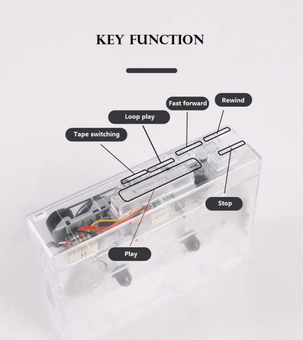 e385e842f8c18e37 HIFI Sound Retro Nostalgia Bluetooth5.0 tape player Transparent PlayerDual Track Can Automatically Flip Tape