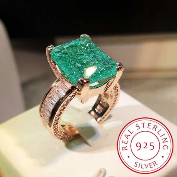 NEW Fashion Gold S Sier Emerald Paraiba Couples Ring For Women Full Diamond Zircon Engagement Gift Jewelry
