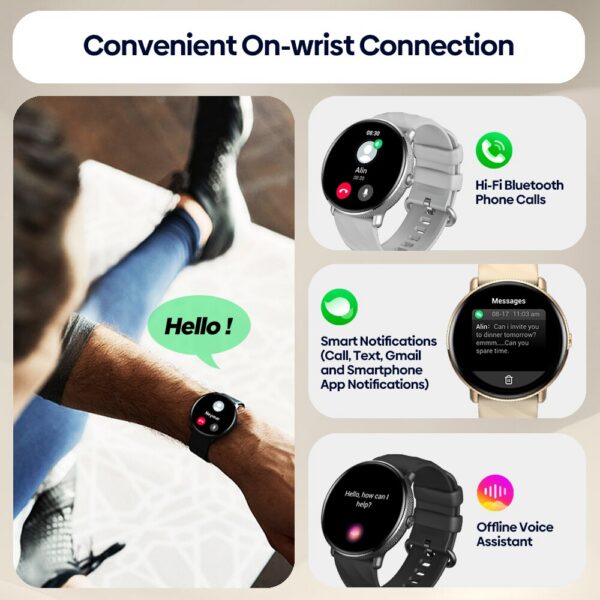 Zeblaze GTR 3 Pro Voice Calling Smart Watch AMOLED Display 316L Stainless Steel Fiess Smartwatch For Women
