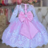 Lace Tulle Princess Flower Girl Dresses For Weddings Puffy Floral Kid Birthday Party Beauty Pageant First Communion Ball Gowns