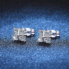 925 Sterling Silver 0.8 Carat *2 Moissanite Diamond 8 Earrings Classic Fashion Design Light Luxury Niche Temperament