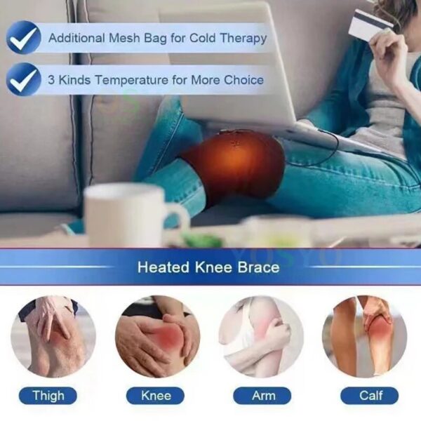 Electric Heating Pad USB Heated Brace Support for Arthritis Joint Old Cold Leg Knee Warmer