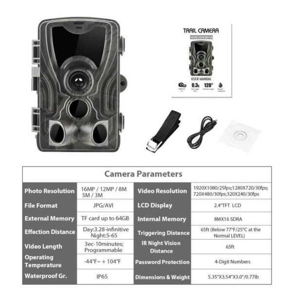 Hunting Night Vision HC801A With Motion Activated Outdoor Trail Camera Trigger Wildlife Scouting