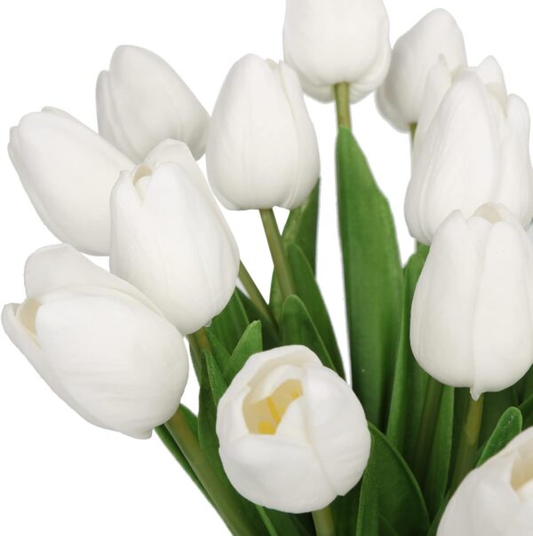 e39e12eeaf5628fc 24 Pcs White Tulips Artificial Flowers Real Touch Fake Tulips Fake Flowers for Decoration 13.5" Faux Tulips Faux Flowers Bulk Artificial Tulips Flowers for Vase Centerpieces Home Wedding Bouquet