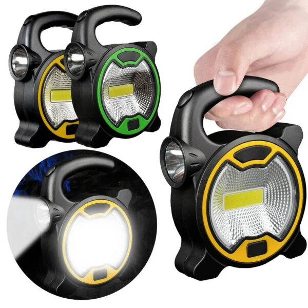 e3a0418777ddbcf8 Clearance_Battery Powered Portable COB LED Work Light Handheld Lantern Flashlight Outdoor Tent Camping Lights with Handle (Witho