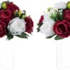 e3a108651f5b57b0 NUPTIO Flower Ball Arrangement Bouquet - 2 Pcs 9.5 inch Diameter Dusty Rose Fake Flowers Roses Balls for Centerpieces Tables - Artificial Rose Arrangements for Wedding Centerpiece Table Decorations