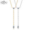IOGOU Moissanite Y-Shape Necklaces for Women Marquise 3x6mm & 3mm Round Cut Diamond Pendant Sier Accessories Jewelry