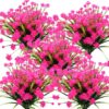 e3b4854664d9c500 Grunyia Artificial Flowers Outdoor UV Resistant Fake Plants Indoor Outside Hanging Planter Home Garden Decor, 10 Bundles (Pink)