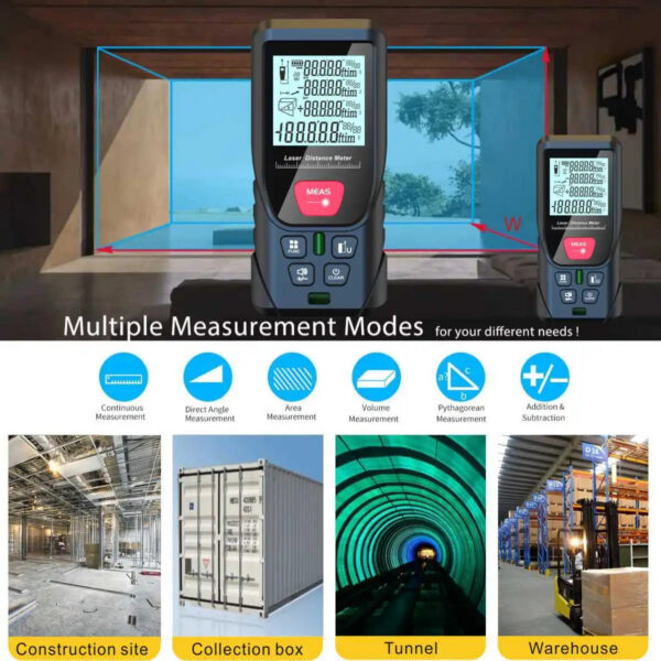 e3cc849d7396113b 100m Distance Meter 50m Laser Rangefinders Digital Tape with Bubbles Leveling Handheld Trena Range Finder Measurer Ruler
