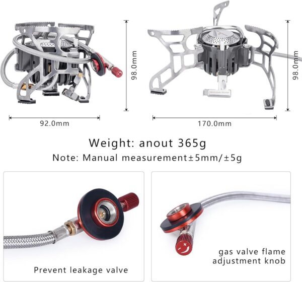 Boundless Voyage High Power Portable Lightweight Stove Camping Gas Stove Fishing Stove for Outdoor Camping Hiking Cooking