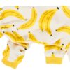 e3d2557e46736042 Banana Dog Pajamas, Warm Dog Onesie, Dog Clothes for Small Dogs Girl Boy, Lightweight Velvet Pet Jumpsuit, Cat Outfit, Beige, Yellow, Medium