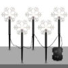 e3d5170a58140fea Outdoor Christmas Snowflake Star Solar Powered Lawn Light Set Of 5PCS Waterproof Pathway Stake Lights