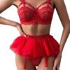 Lilosy Sexy Push Up Garter Skirt Strappy Lingerie Set