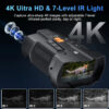 4K Night Vision Binoculars 4.5inch Big Screen Night Vision Goggles 5000mAh 800m Full Dark Infrared Night Vision Telescope Goggle