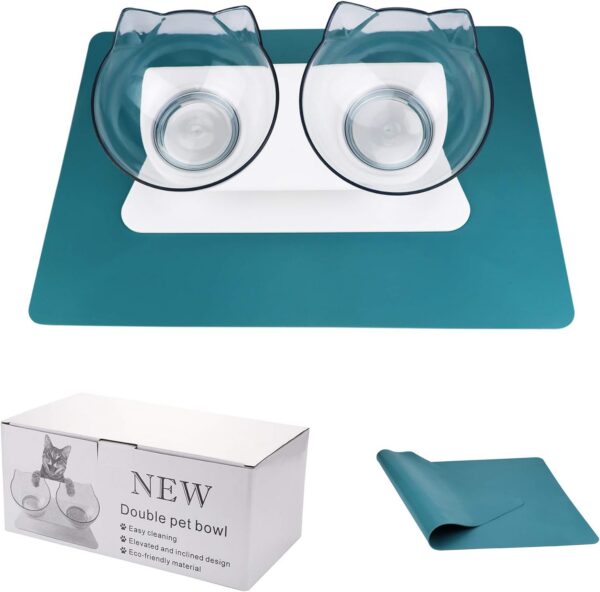 e3fcfb9d65a25faf Cat Food Bowls, Elevated Ceramics Dog Cat Bowls Stand with No-Spill Design,3 Adjustable Heights Anti Vomiting Cat Water Bowl,5 inches Raised Bowl for Medium and Small Size Dog Cats