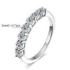 Houtros 3mm Moissanite Rings for Women S Sier 7 Stone Engagement Wedding Sparkling Diamond Ring Fine Jewelry Gift