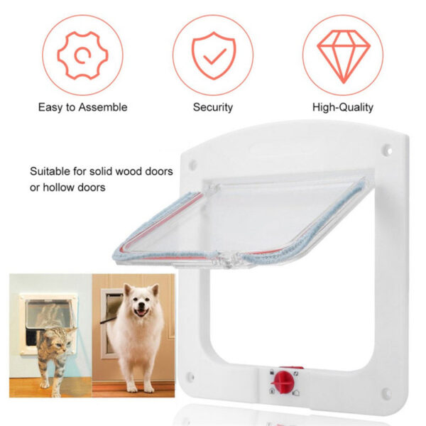 e43f0cd8ce6abfab Way Locking Cat Flap Door Interior Exterior Weatherproof Pet Doors Cats Doggie Suitable For Window & Wall 4 W