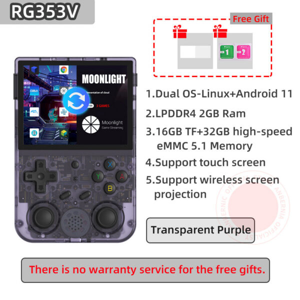 ANBERNIC RG353V 3.5 INCH 640*480 Handheld Player Built-in 20 Simulator Retro Game Wired Handle Android ux OS RG353VS