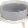 e453276d33dc972d Cat Food Water Bowl Set - Raised Cat Bowls with Non Slip Stand - Elevated Puppy Bowls for Small Dogs - Double Ceramic Cat Feeding Bowls with Splash Proof Guard - Tall Cat Dishes - 2 x 480 ML - 16.2 OZ