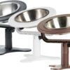 Adjustable Raised Cat Food Bowl, Tilted Elevated Bowl (1-Pack, Black)