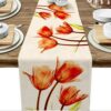 e458273695a6bafd Tulip Linen Rustic Farmhouse Style Runner 13X70 Inch,Kitchen Dining Table Decoration for Indoor Outdoor Home