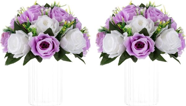 e46a9ad37a3fbb35 NUPTIO Flower Ball Arrangement Bouquet - 2 Pcs 9.5 inch Diameter Dusty Rose Fake Flowers Roses Balls for Centerpieces Tables - Artificial Rose Arrangements for Wedding Centerpiece Table Decorations