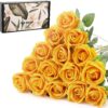 15Pcs Artificial Roses Velet Real Touch Single Stem Fake Roses Silk Realistic Bouquet Flowers Arrangements Home Office Garden Grave Party Wedding Decoration(Light Pink-15p, Blossom Roses)