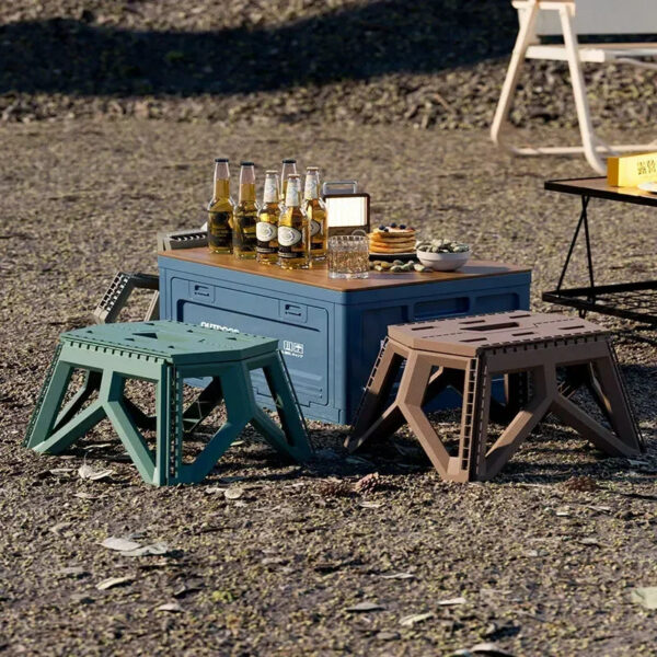Camping storage trunk organizer, picnic camping box, car folding outdoor bench and chopping board