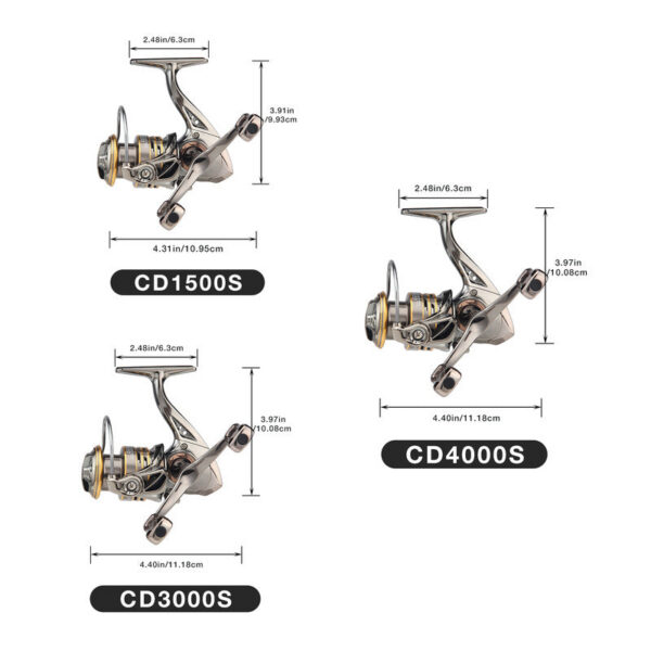 e4783218fb506649 HAUT TON CD Spinning Fishing Reel 5.2:1 GearRatio 13.23Lbs Max Drag Metal Spoo Foldable CNC rm For Freshwater Saltwater